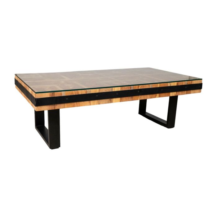 Mesa Romimex Negro Natural Madera Reciclada 130 x 43 x 70 cm