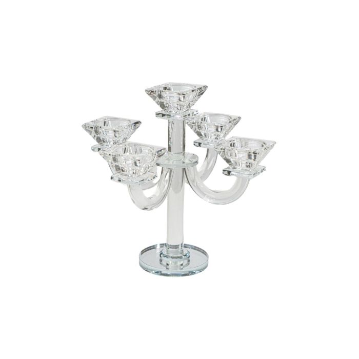 Candelabro Romimex Transparente Vidrio 20 x 24 x 20 cm