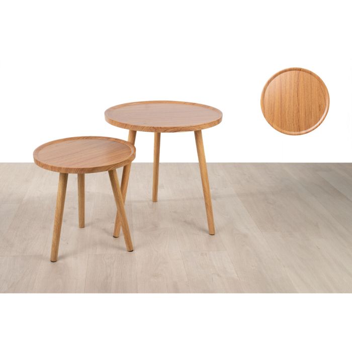 Set de mesas Romimex Natural Madera 2 Piezas 2