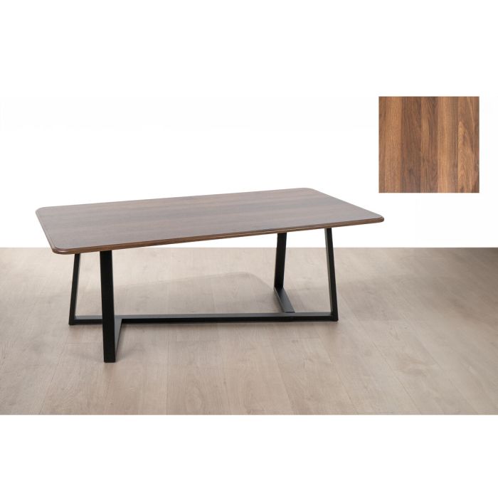 Mesa auxiliar Romimex Marrón Negro Madera Metal 120 x 44 x 60 cm 1