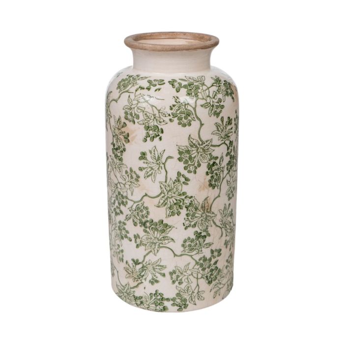 Florero Romimex Verde Beige Porcelana 14 x 26 x 14 cm