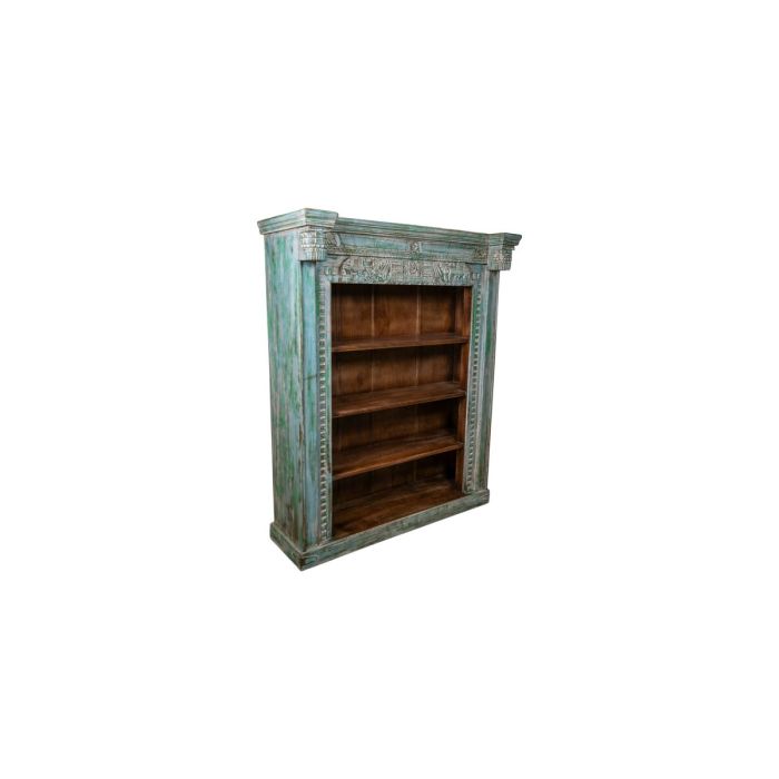 Librería Romimex Marrón Turquesa Madera de mango 148 x 180 x 52 cm