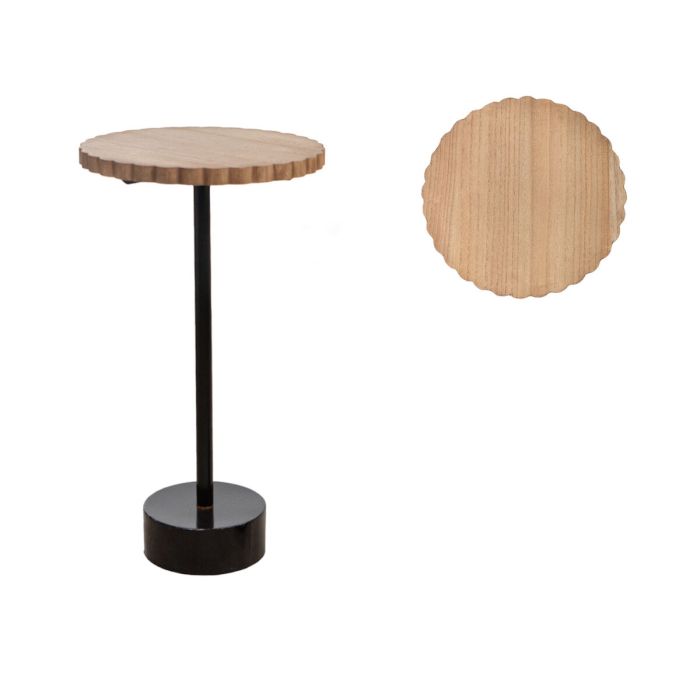 Mesa auxiliar Romimex Negro Natural Metal Madera MDF 38 x 66 x 38 cm 1