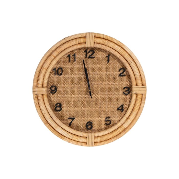 Reloj de Pared Romimex Marrón Mimbre Madera de abeto Madera MDF 46 x 46 x 6 cm