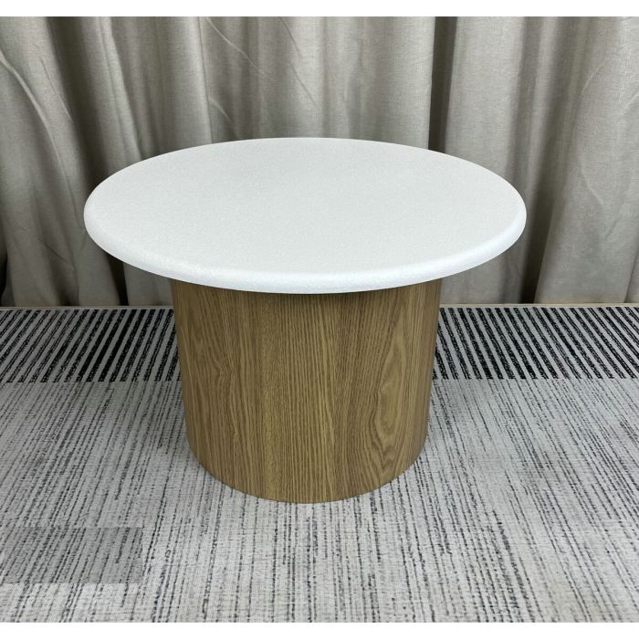 Mesa auxiliar Romimex Blanco Natural Madera MDF 60 x 41 x 60 cm 1