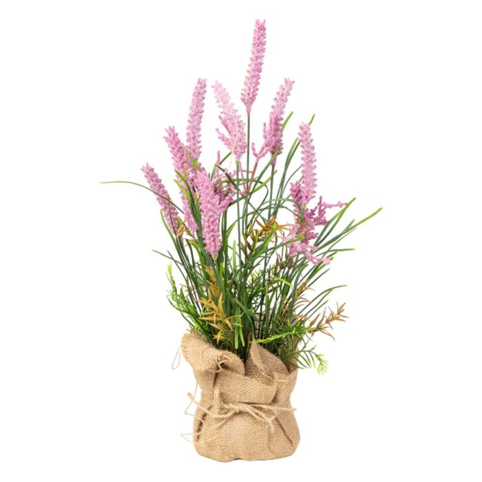 Planta Decorativa Romimex Tela Plástico Lavanda 15 x 42 x 15 cm