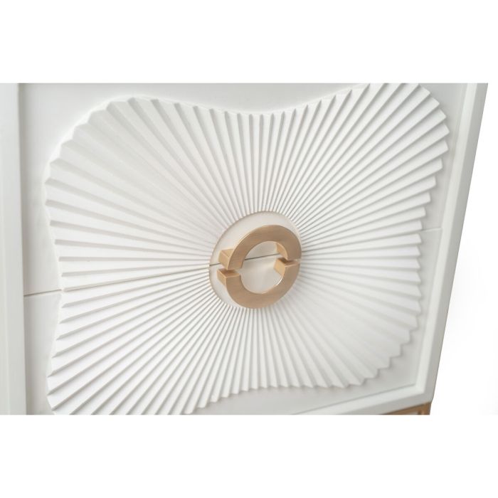 Aparador Romimex Blanco Dorado Metal Madera MDF 48 x 64 x 35 cm 1