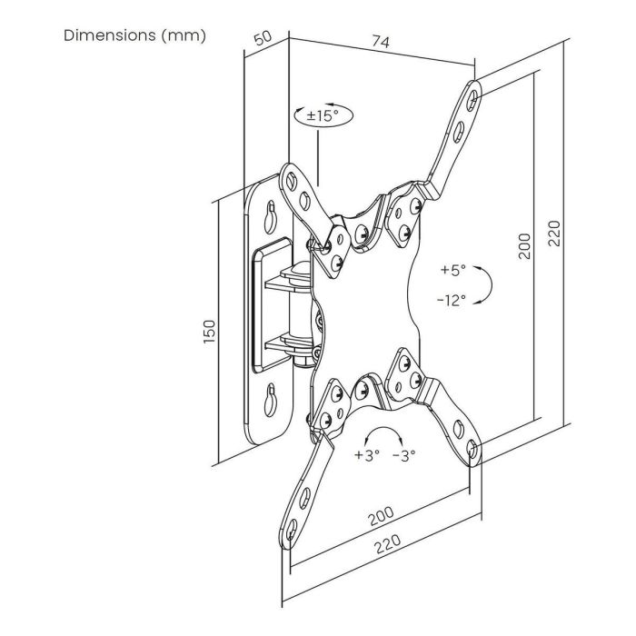 Soporte TV Aisens WT42TSL-273 13" 20 kg 1