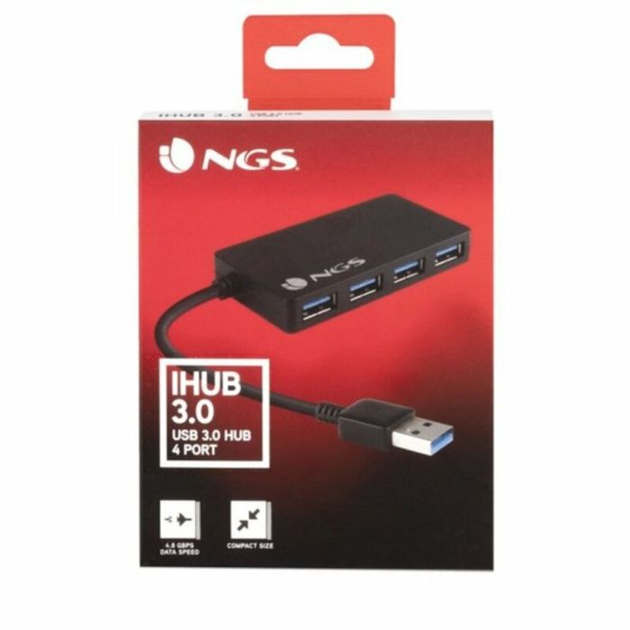 Hub USB NGS iHub 3.0 480 Mbps Negro 1
