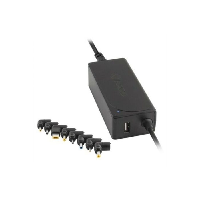 Cargador de Portátil NGS W-70W/ 70W/ Automático/ 9 Conectores/ Voltaje 18.5-20V/ 1 USB