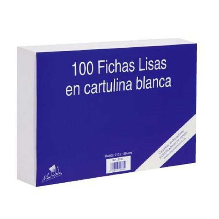 Mariola Ficha Lisa 200x120 mm Cartulina 180 gr Blanco Paquete De 100