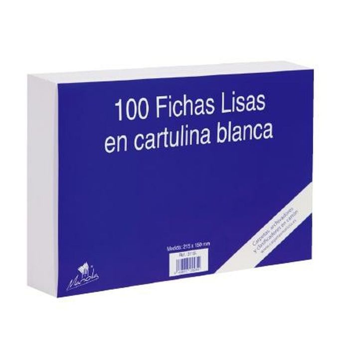 Mariola Ficha Lisa 215x160 mm Cartulina 180 gr Blanco Paquete De 100