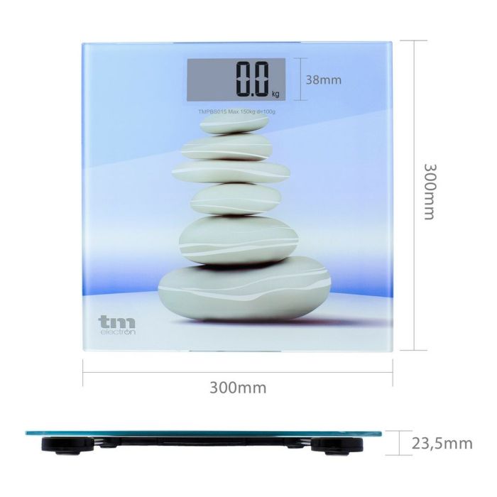 Báscula Digital de Baño TM Electron Zen Azul Slim (23 mm) 2