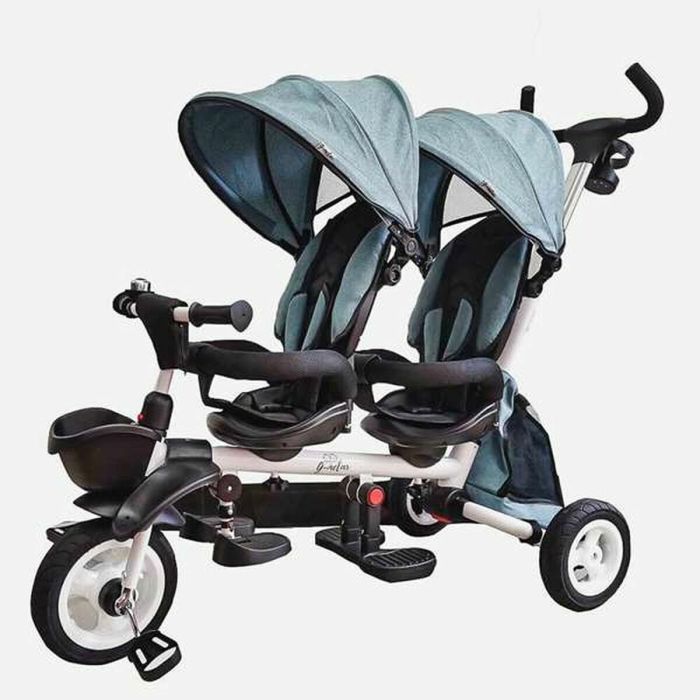 Carro de Paseo para Bebé New Giro Twin Gemelar Turquesa 125 x 51 x 110 cm