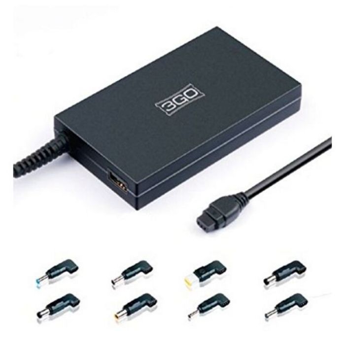 Cargador de Portátil 3GO ALIM90AS/ 90W/ Automático/ 10 Conectores/ Voltaje 18.5-20V Cargador de Portátil 3GO ALIM90AS/ 90W/ Automático/ 10 Conectores/ Voltaje 18.5-20V