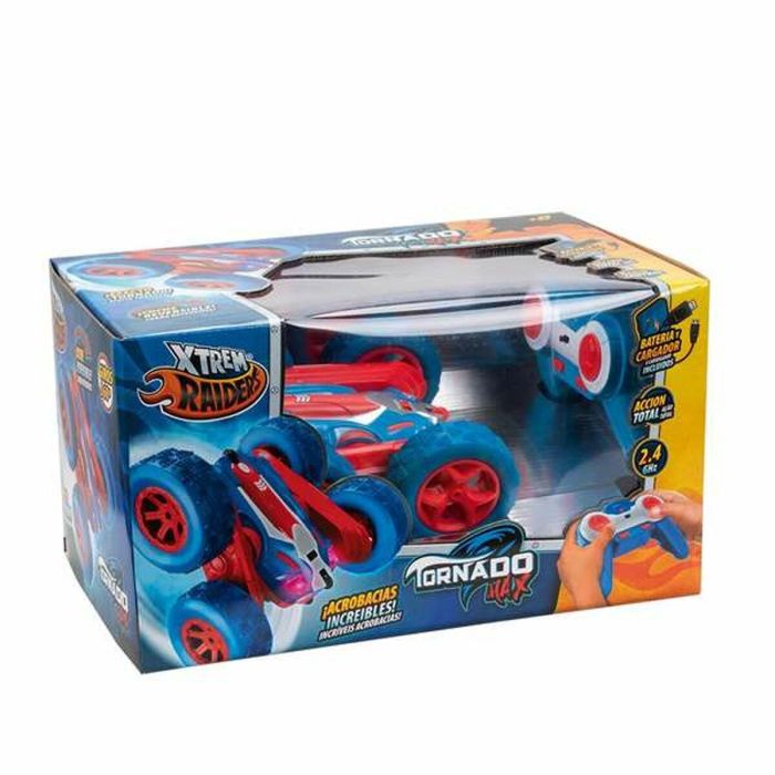 Coche radio control tornado max 2.4 ghz bateria recargable cargador usb giros 360º coche reversible.