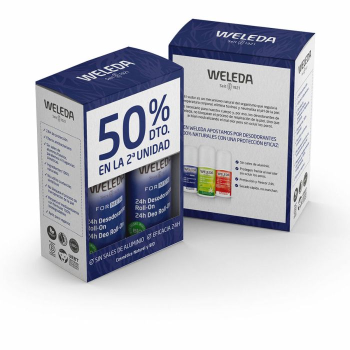Desodorante Roll-On Weleda For Men 2 x 50 ml 24 horas Desodorante Roll-On Weleda For Men 2 x 50 ml 24 horas