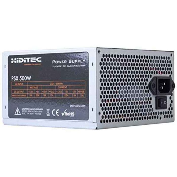 Fuente de Alimentación Hiditec PSU ATX PSX ATX / BTX 500W Fuente de Alimentación Hiditec PSU ATX PSX ATX / BTX 500W