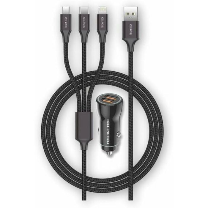 Cargador de Coche USB Universal + Cable Tech One Tech Doble USB x 2 1,2 m 1