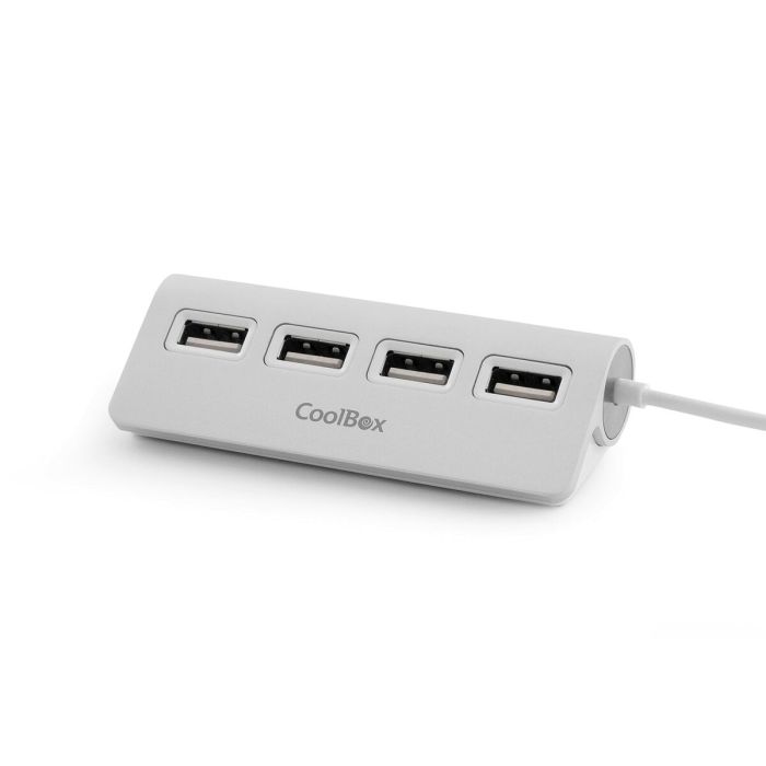 Hub USB CoolBox COO-HU4ALU2 Plateado 2