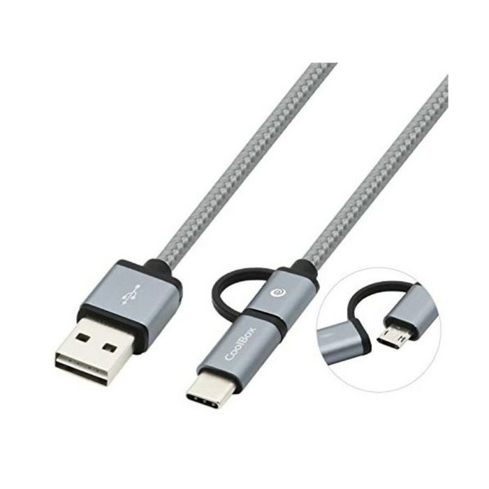Cable USB a Micro USB y USB C CoolBox COO-CAB-U2MC 1