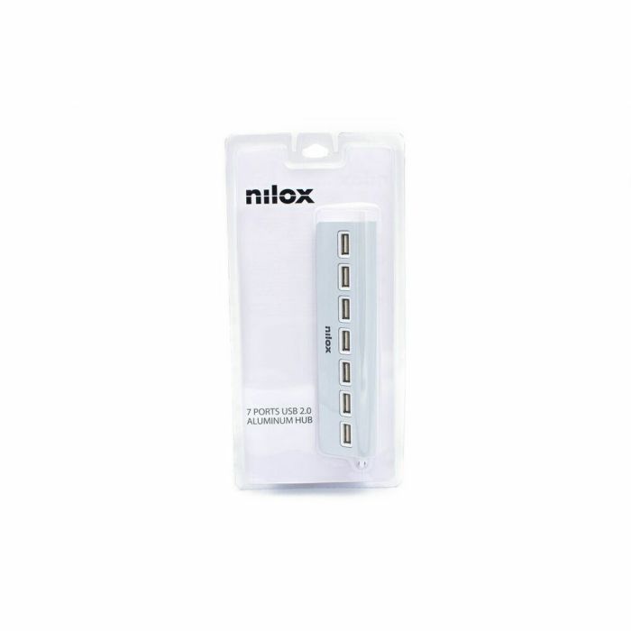 Hub USB Nilox NXHU7ALU2 Negro Gris 1