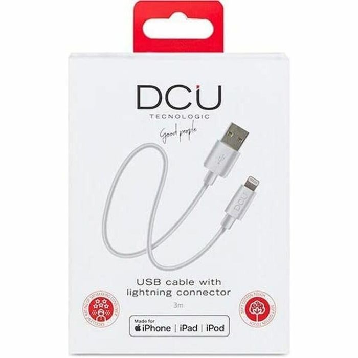 Cable USB para iPad/iPhone DCU 4R60057 Blanco 3 m