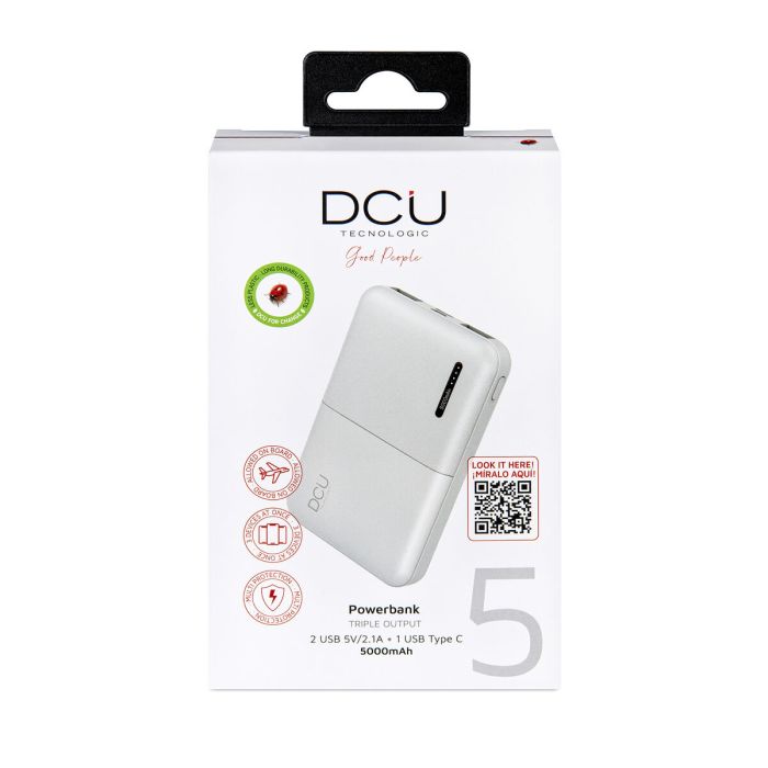 Powerbank DCU 34155002 Blanco 5000 mAh 2