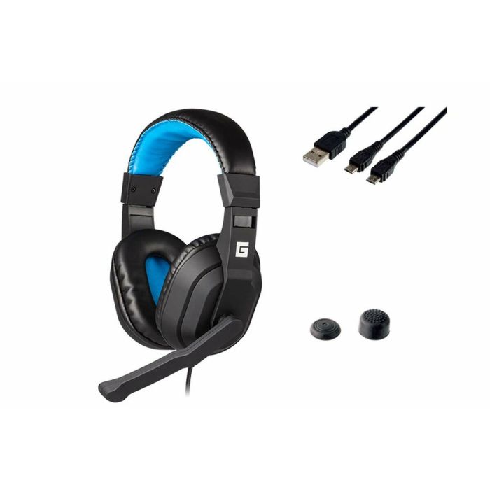 Auriculares con Micrófono Gaming Indeca starter pack Negro/Azul 1