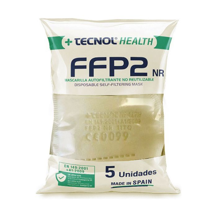 Mascarilla ffp2 pro blanca bolsa 5 unidades adulto Mascarilla ffp2 pro blanca bolsa 5 unidades adulto
