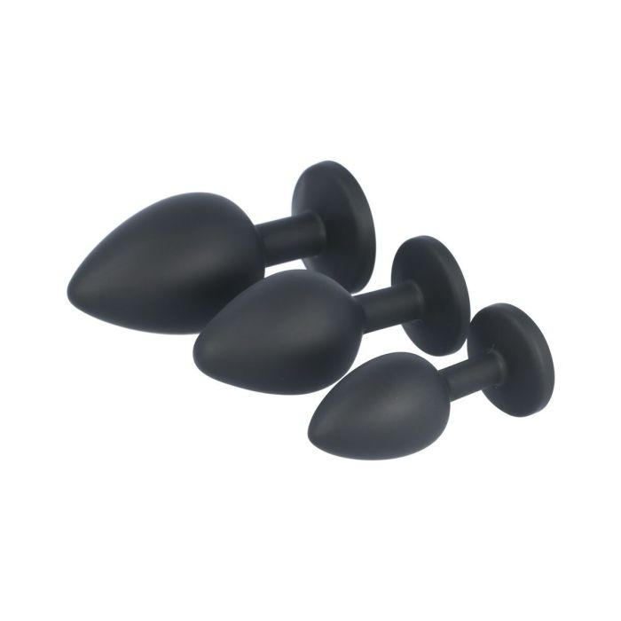 Plug Anal Virgite Negro Silicona Set 3 Piezas 7