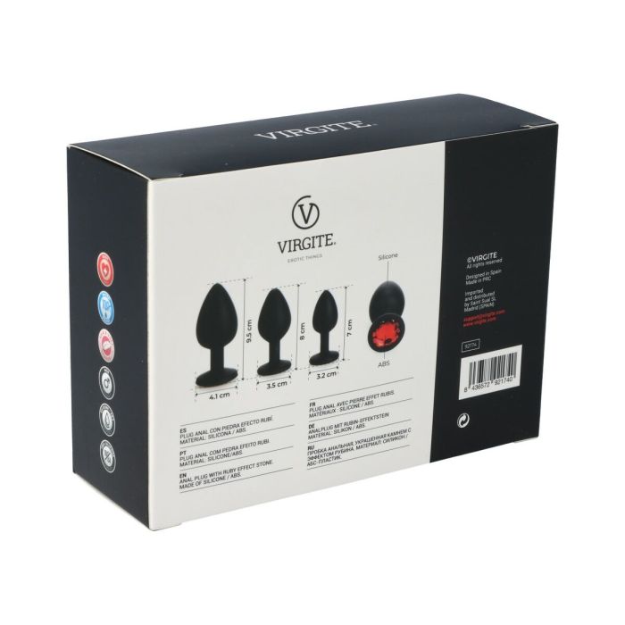 Plug Anal Virgite Negro Silicona Set 3 Piezas 2