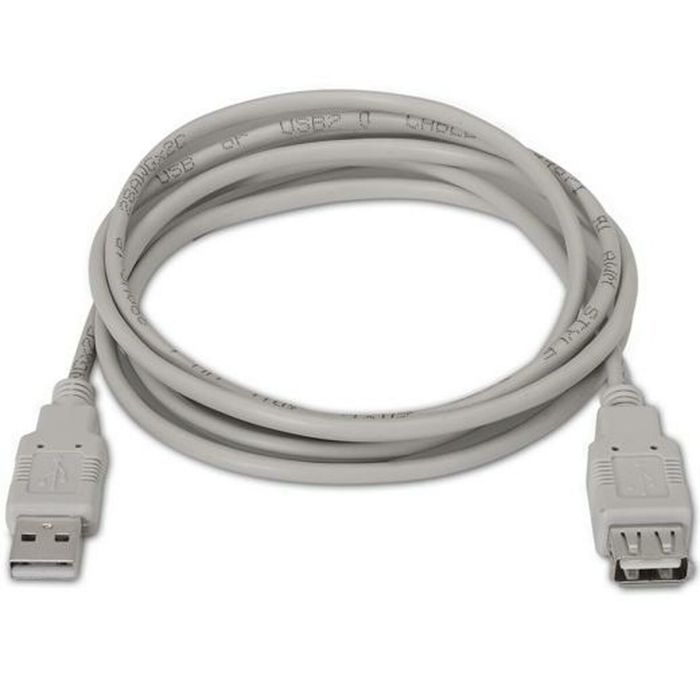 Aisens Cable usb 2.0 tipo a/m - a/h beige 1,0m