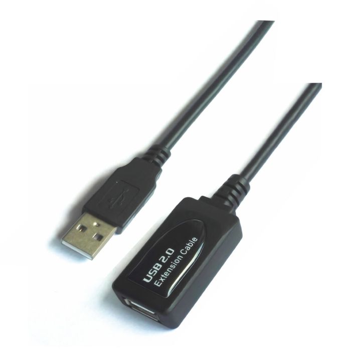 V7 - Cable alargador USB M/H de 1 m - Color negro