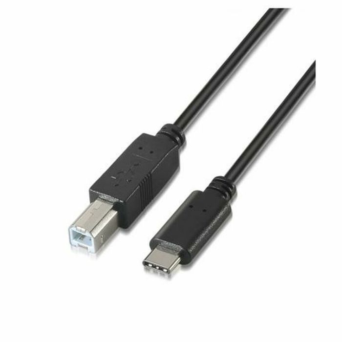 Cable USB-C a USB B Aisens A107-0053 1 m Negro (1 unidad)