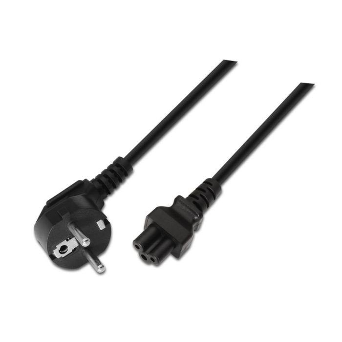 Aisens Cable Alimentación Trébol Cee7 Acodado-M - C5-H Negro 1,5M