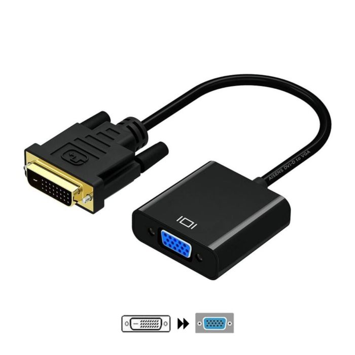 Adaptador DVI-D a VGA Aisens A147-0352 Negro 10 cm