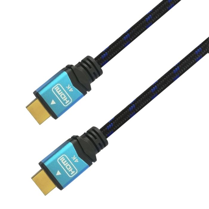 Cable HDMI Aisens A120-0355 0,5 m Negro/Azul 4K Ultra HD