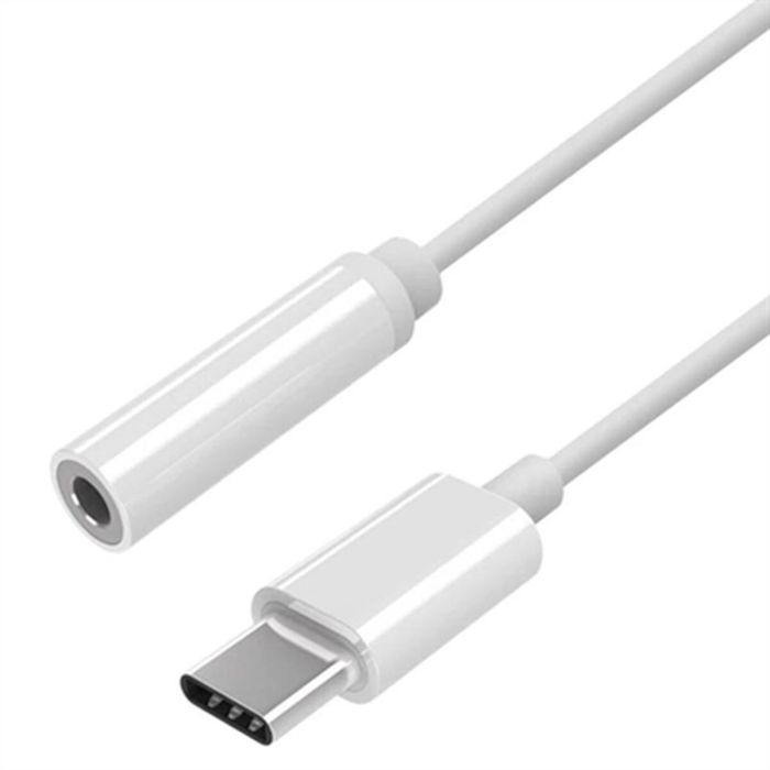 Adaptador USB-C a Jack 3.5 mm Aisens A109-0384 Blanco 15 cm (1 unidad)