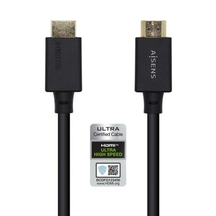 Aisens Cable Hdmi V2.1 Premium Alta Velocidad Hec 8K@60Hz 48 grbps A-M - A-M Negro 0,5M