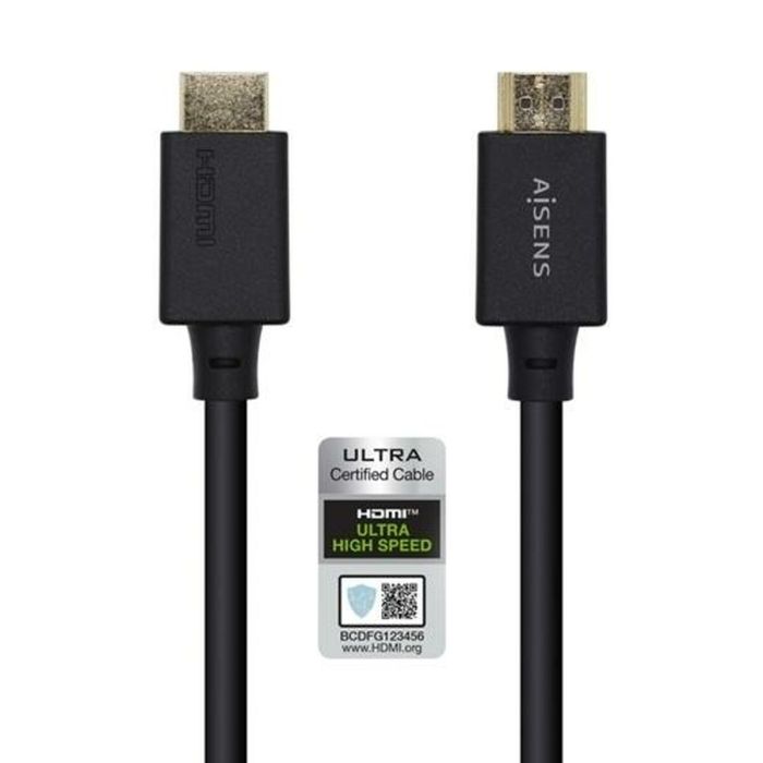 Aisens Cable Hdmi V2.1 Premium Alta Velocidad Hec 8K@60Hz 48 grbps A-M - A-M Negro 1,5M