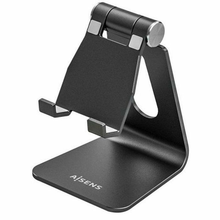 Aisens Soporte De Sobremesa Tamaño M Ajustable 1 Pivote Para Movil - Tablet, Negro