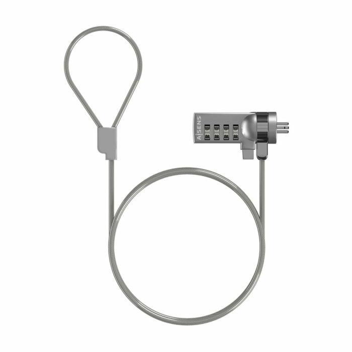 Aisens Cable de seguridad con cerradura de combinacion para ordenador, portatil, monitor 1,5 m