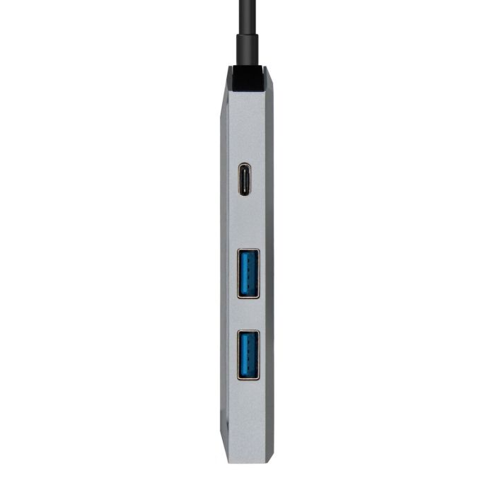 Hub USB Aisens USB-C dock 4 en 1, USB-C a 1xHDMI, 2xUSB, 1xPD, Gris, 15 cm 3