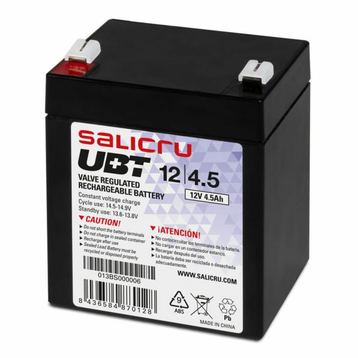 Salicru UBT 12/4,5 - Batería AGM recargable de 4,5 Ah