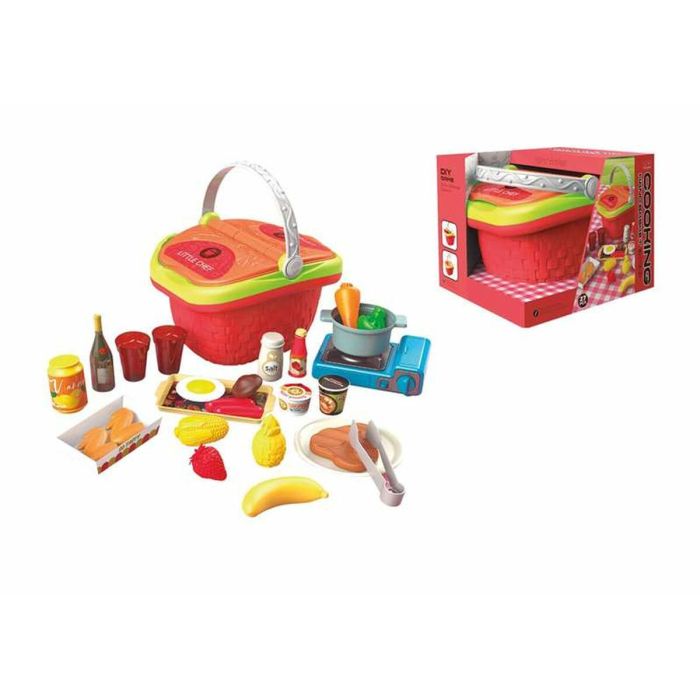 Cesta picnic con hornillo y accesorios 18x20x23cm Cesta picnic con hornillo y accesorios 18x20x23cm
