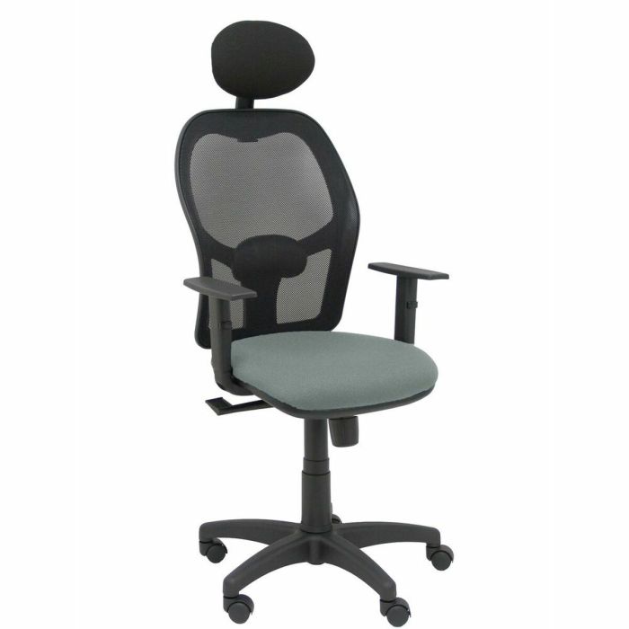 Piqueras y crespo silla alocén regulable sincro c/cabecero fijo refuerzo lumbar malla negro y asiento bali gris