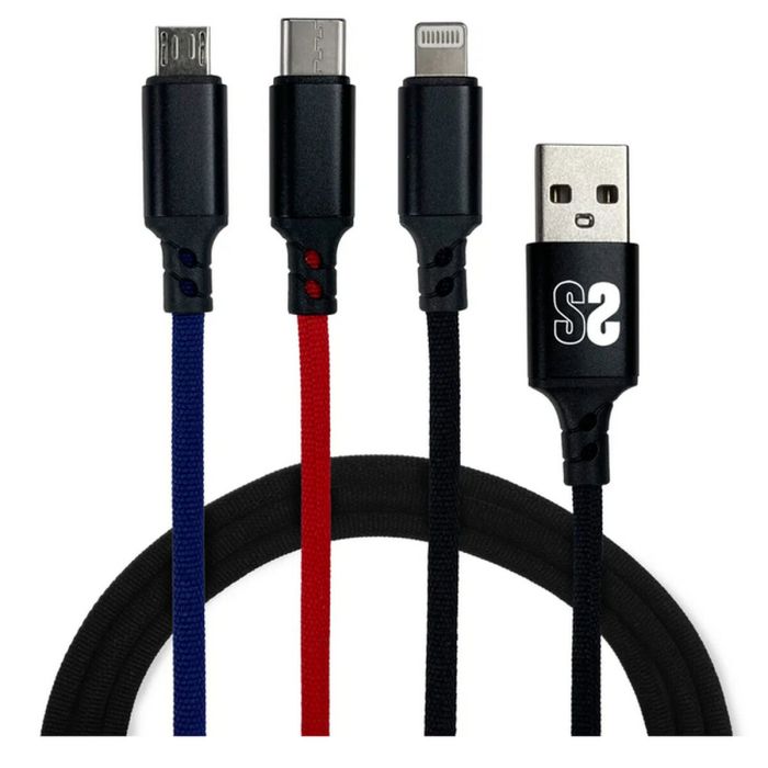 Cable Micro USB Subblim Premium 3in1 1 m 1