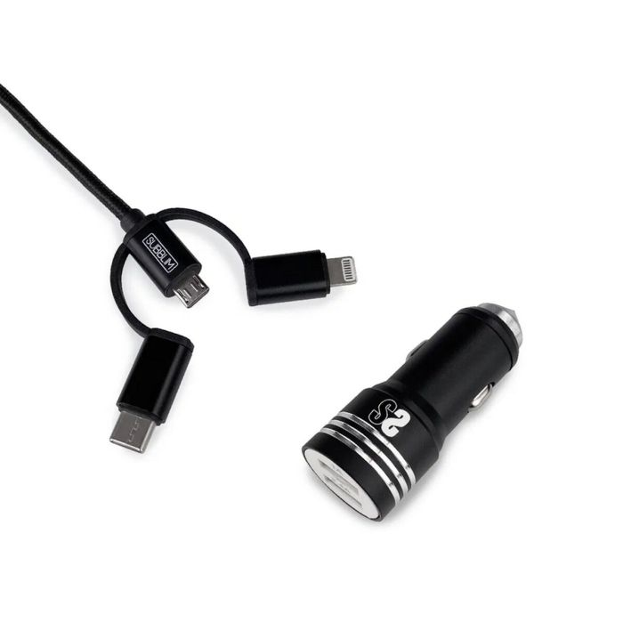 Cargador de Coche USB Universal + Cable USB-C Subblim SUB-CHG-4CC002 Negro 12 W