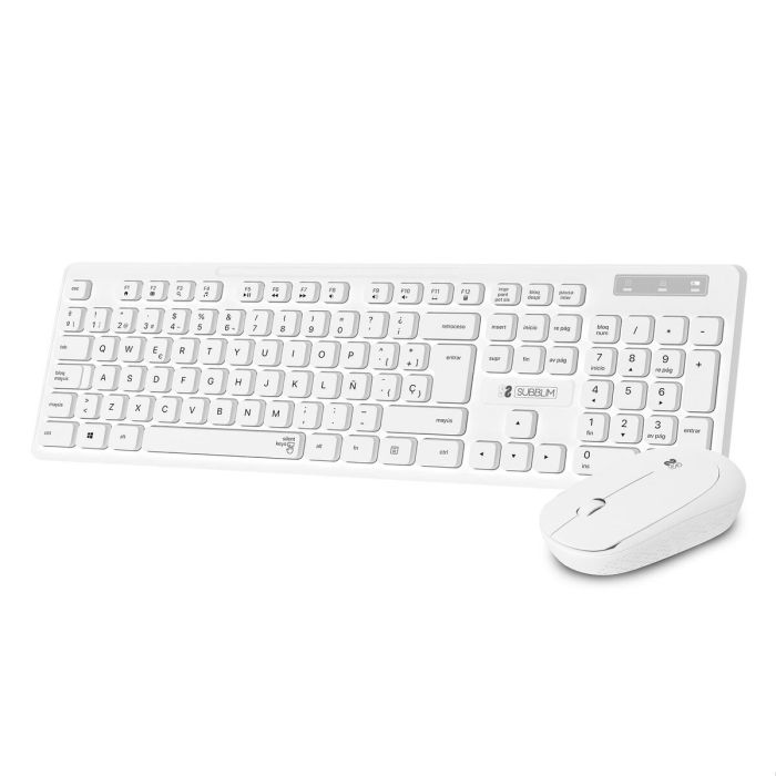 Teclado y Ratón Inalámbrico Subblim SUBKBC-CSSW11 Blanco Qwerty Español 1